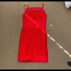 Red fitted dress